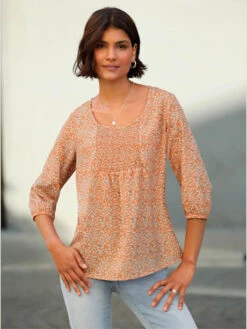 Tunique Empiècement Smocké Décoratif