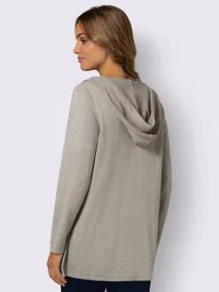 Veste Longue En Tricot Capuche Avec Coulisse Et Lien à Nouer 6 Veste Longue En Tricot Capuche Avec Coulisse Et Lien à Nouer -Promos Mode Exquise Boutique 001.00ZUK05547 B22.001