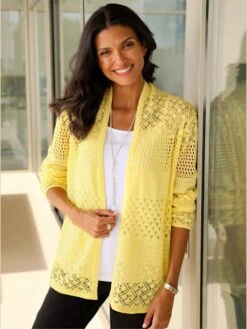 Veste En Tricot Motif Ajouré Intégral