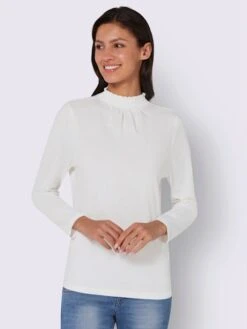 T-shirt à Col Montant Col Montant Smocké