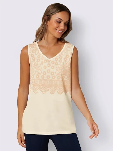 Débardeur Imprimé Dentelle Tendance 1 Débardeur Imprimé Dentelle Tendance