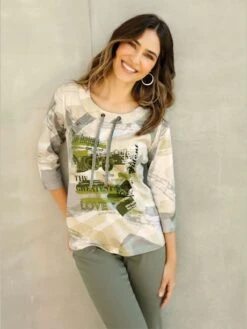 T-shirt Col Avec Coulisse Et Lien à Nouer