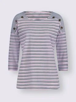 T-shirt à Rayures Coupe Décontractée Aux épaules -Promos Mode Exquise Boutique 002.00ZUK91745 B33.002