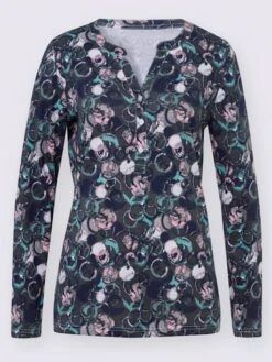 T-shirt à Manches Longues Patte De Boutonnage Courte -Promos Mode Exquise Boutique 002.00ZUK92344 057.001