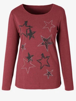 T-shirt Fin Manches Longues Et Imprimés étoiles 5 T-shirt Fin Manches Longues Et Imprimés étoiles -Promos Mode Exquise Boutique 003.00SAN.950 143.001.u