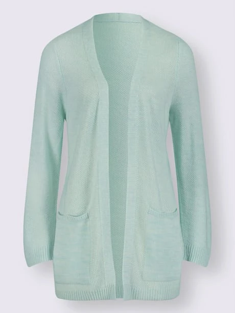 Veste Longue En Tricot Poches Plaquées 4 Veste Longue En Tricot Poches Plaquées – Image 4