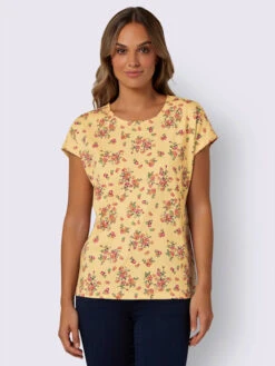 T-shirt à Encolure Ronde Motif Floral
