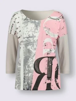 T-shirt à Manches 3/4 Petites Pierres Brillantes Fantaisie -Promos Mode Exquise Boutique 004.00ZUK05547 B19.001