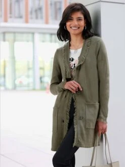 Manteau En Tricot Col Châle Mode