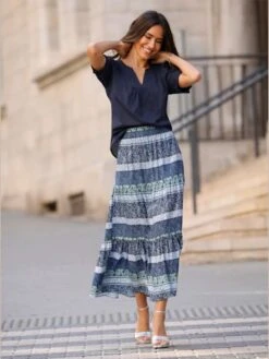 Jupe Viscose Douce Et Fluide -Promos Mode Exquise Boutique 005.00ZUK92347 006.078