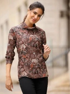 T-shirt à Col Roulé 50% Viscose