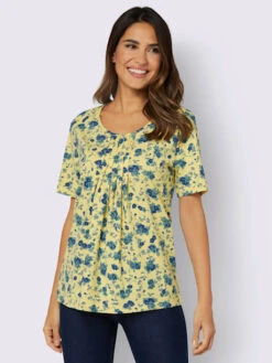 T-shirt à Manches Courtes Plis Affinants à L'encolure -Promos Mode Exquise Boutique 006.00ZUK03346 B46.001