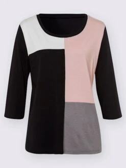 T-shirt à Manches Longues Joli Aspect Patchwork 5 T-shirt à Manches Longues Joli Aspect Patchwork -Promos Mode Exquise Boutique 006.00ZUK92344 052.001