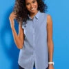 Chemisier Sans Manches Avec Col Chemise élégant