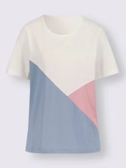 T-shirt à Manches Courtes Empiècements Contrastés Tendance -Promos Mode Exquise Boutique 007.00ZUK03347 B11.002