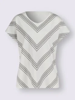 T-shirt à Manches Courtes Rayures Sportives -Promos Mode Exquise Boutique 008.00ZUK91746 B04.001