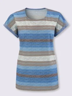 T-shirt à Rayures Mancherons Tendance