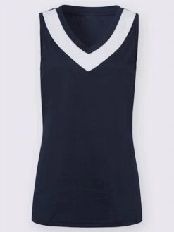 Débardeur Femme Col En V Avec Empiècement En Tissu Contrasté 5 Débardeur Femme Col En V Avec Empiècement En Tissu Contrasté -Promos Mode Exquise Boutique 010.00ZUK03341 A51.001