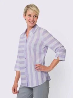 Chemisier à Rayures Manchette Avec Fente