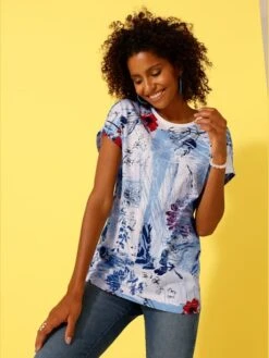 T-shirt Manches Courtes En Coton Avec Imprimé