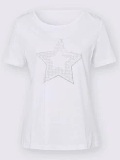 T-shirt à Manches Courtes Imprimé Feuille Brillant -Promos Mode Exquise Boutique 012.00ZUK05544 051.001