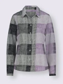 Chemisier à Manches Longues Motif à Carreaux 7 Chemisier à Manches Longues Motif à Carreaux -Promos Mode Exquise Boutique 014.00ZUK91745 B01.001