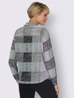 Chemisier à Manches Longues Motif à Carreaux 6 Chemisier à Manches Longues Motif à Carreaux -Promos Mode Exquise Boutique 014.00ZUK91745 B02.001