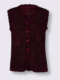 Gilet En Tricot Finitions Ondulées Flatteuses -Promos Mode Exquise Boutique 014.00ZUK92346 B16.001