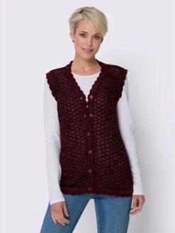 Gilet En Tricot Finitions Ondulées Flatteuses