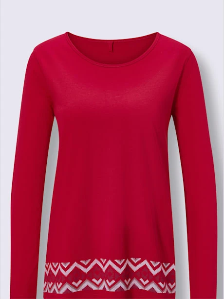 T-shirt à Manches Longues Bordures Imprimées 2 T-shirt à Manches Longues Bordures Imprimées – Image 2