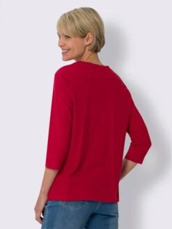 T-shirt à Manches 3/4 Kontrastfarbige Zierknöpfe -Promos Mode Exquise Boutique 015.00ZUK92348 B02.001