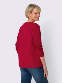 T-shirt à Manches Longues Encolure En V Affinante -Promos Mode Exquise Boutique 015.00ZUK92348 B14.001