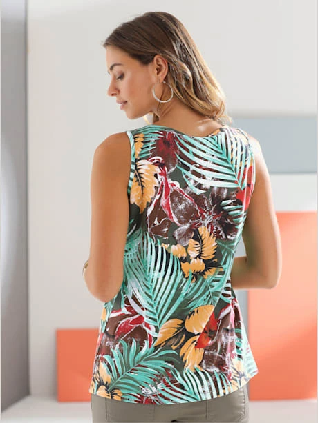 Débardeur Imprimé Tendance Col En V Passepoilé 2 Débardeur Imprimé Tendance Col En V Passepoilé – Image 2