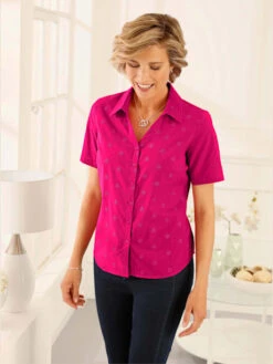 Chemisier à Manches Courtes Avec Broderie