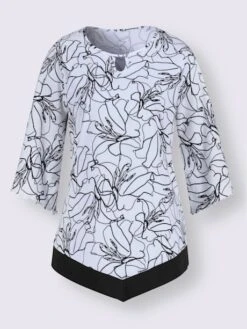 T-shirt Imprimé Ourlet En Pointe -Promos Mode Exquise Boutique 017.00ZUK03347 B22.001