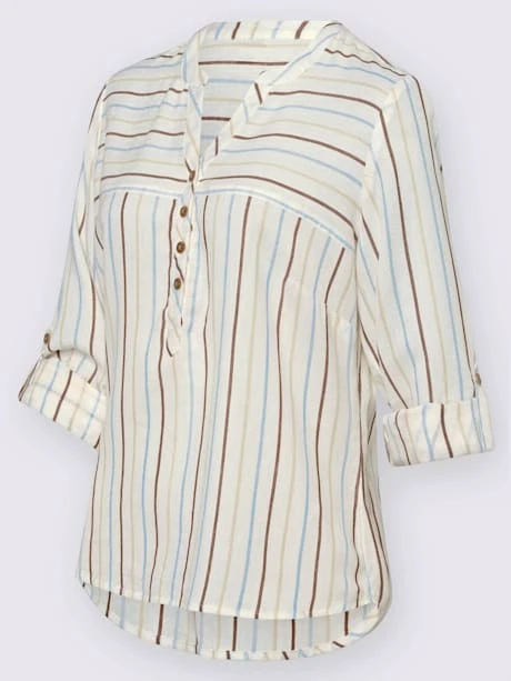 Chemisier En Flanelle Manches 3/4 Retroussables 3 Chemisier En Flanelle Manches 3/4 Retroussables – Image 3