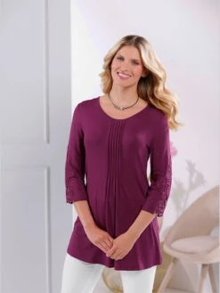 T-shirt Long Nervures Décoratives