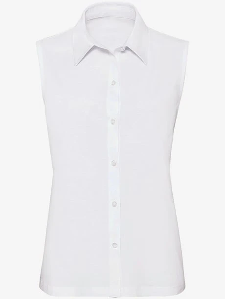 Chemisier En Jersey Femme Sans Manches Col Chemise 3 Chemisier En Jersey Femme Sans Manches Col Chemise – Image 3