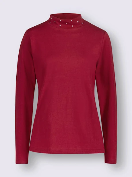 T-shirt à Col Montant Applications Décoratives 3 T-shirt à Col Montant Applications Décoratives – Image 3