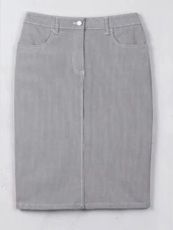 Jupe En Jean Uni Ou Rayé -Promos Mode Exquise Boutique 022.00ZUK03347 009.001