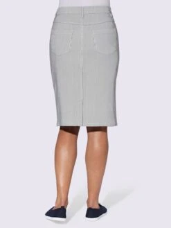 Jupe En Jean Uni Ou Rayé -Promos Mode Exquise Boutique 022.00ZUK03347 B19.001