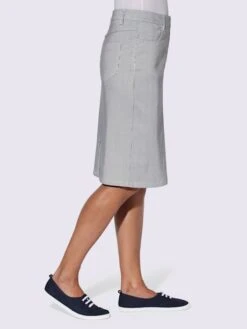 Jupe En Jean Uni Ou Rayé -Promos Mode Exquise Boutique 022.00ZUK03347 B20.002