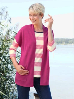 Veste En Tricot Coupe Ouverte Affinante