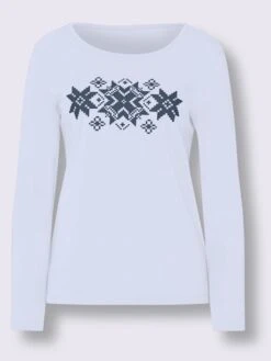 T-shirt à Manches Longues Pur Coton -Promos Mode Exquise Boutique 022.00ZUK92348 B19.001