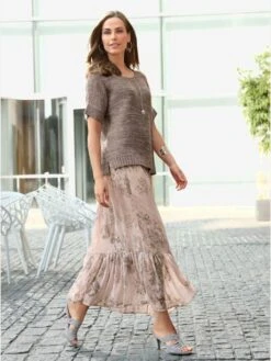 Jupe En Mousseline à L'imprimé Floral -Promos Mode Exquise Boutique 024.00ZUK03339 A04.054