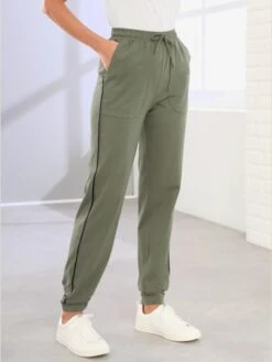 Pantalon De Loisirs Ceinture élastique, Coulisse Et Lien à Nouer