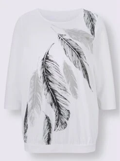 T-shirt De Loisirs Imprimé Plumes -Promos Mode Exquise Boutique 025.00ZUK91745 B13.001