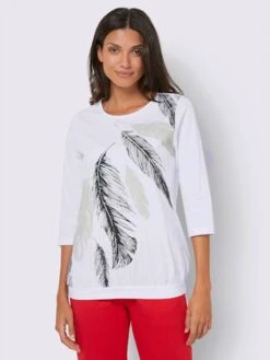 T-shirt De Loisirs Imprimé Plumes -Promos Mode Exquise Boutique 025.00ZUK91745 B15.001