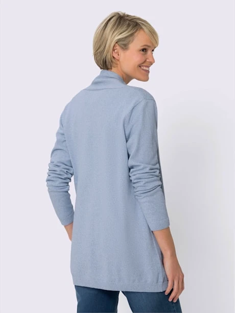 Veste Longue En Tricot Col Châle 3 Veste Longue En Tricot Col Châle – Image 3