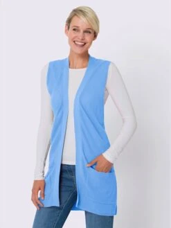 Gilet En Tricot Forme Ouverte Et Longue Tendance